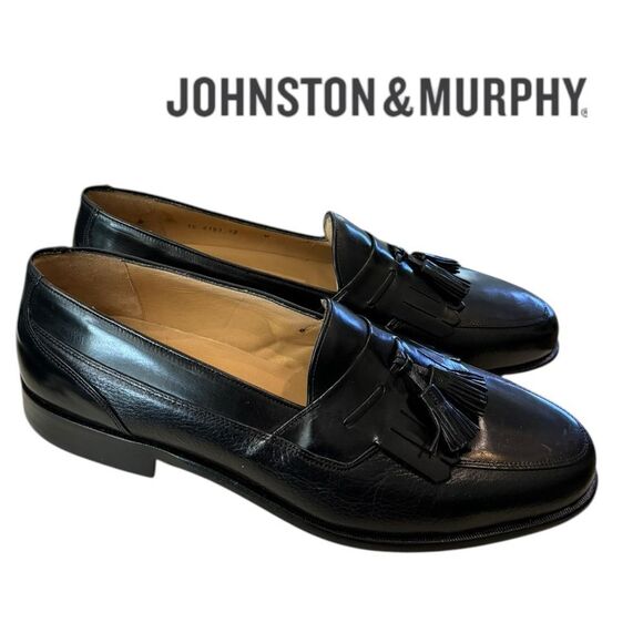 New Johnston & Murphy Cellini Men\'s Detente Black Loafers Dress Shoes 12  12W main image 8